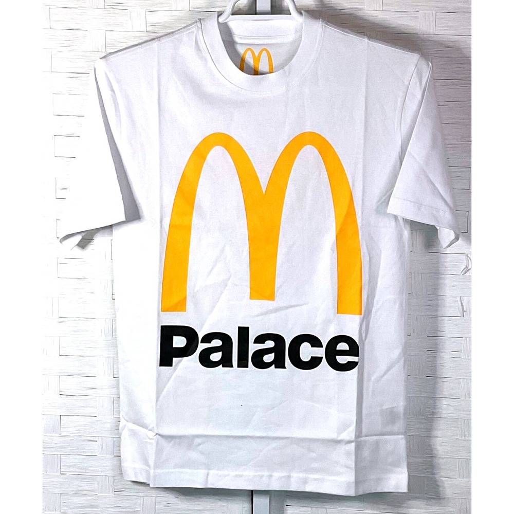 Palace McDonald's Logo T-Shirt Mens Small White Cotton Short Sleeve Crew Neck